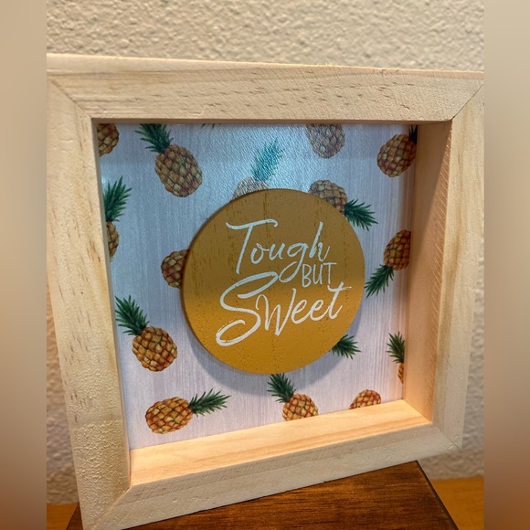 Pineapple Sign For Tier Tray, Tabletop, Shelf or Wall, Tough But Sweet Pineapple - Picture 4 of 13